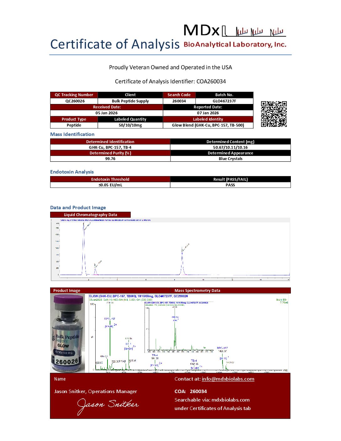 GLOW (BPC-157, TB500, GHK-CU) 10 mg/10 mg/ 50 mg (10 vials) - Image 2